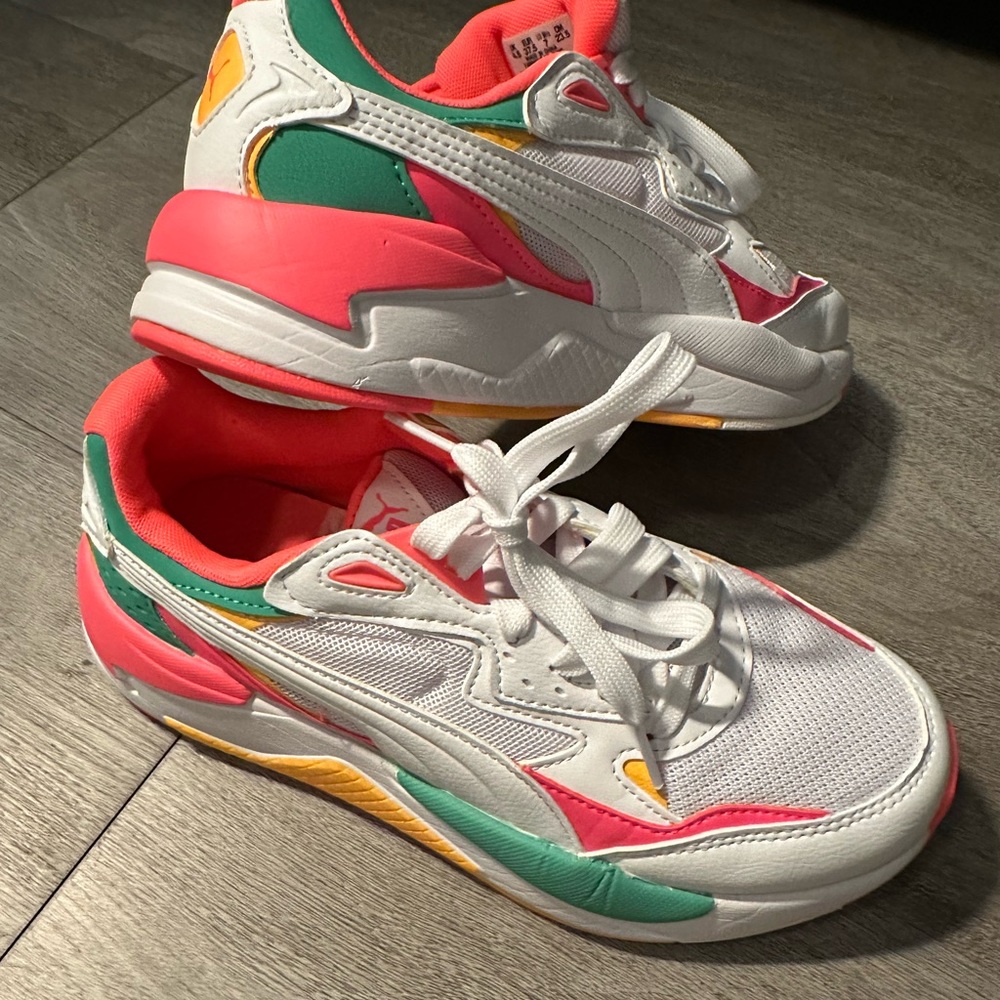 Puma Women's Colorful Sneakers - White, Pink, Green, Yellow